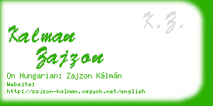 kalman zajzon business card