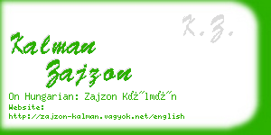 kalman zajzon business card